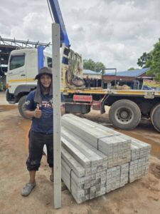 sjconcrete.com ผลิต และ จำหน่ายเสารั้วอัดแรง 45